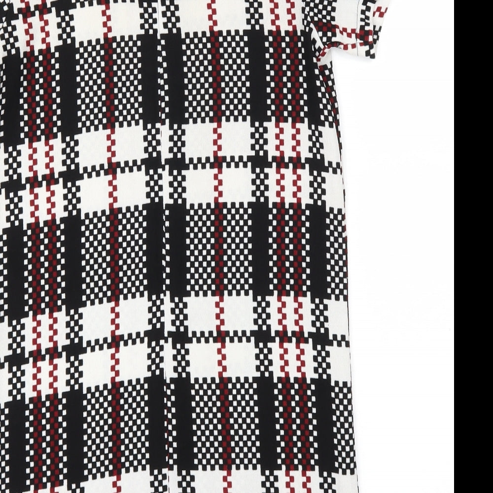Vera & Lucy Womens Black Check  A-Line  Size M