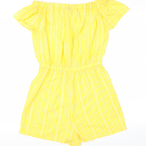 Primark Womens Yellow Striped  Jumpsuit One-Piece Size 12