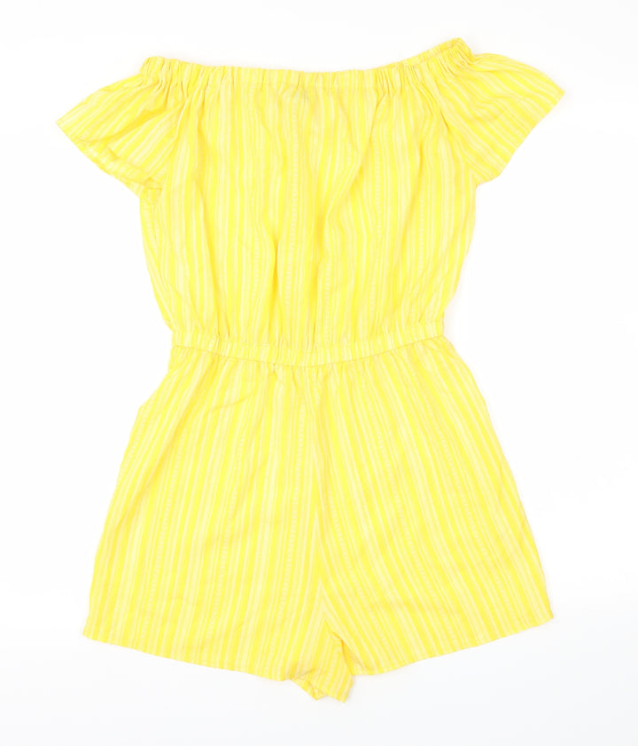 Primark Womens Yellow Striped  Jumpsuit One-Piece Size 12