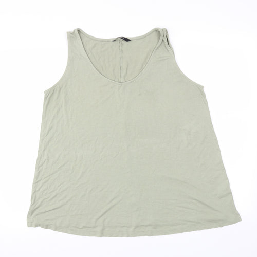 George Womens Green Houndstooth  Basic T-Shirt Size 14