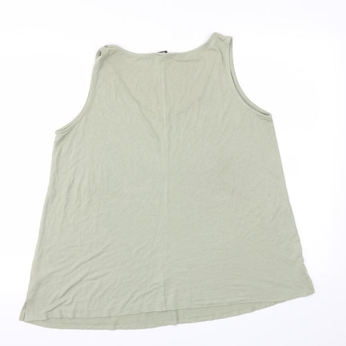 George Womens Green Houndstooth  Basic T-Shirt Size 14