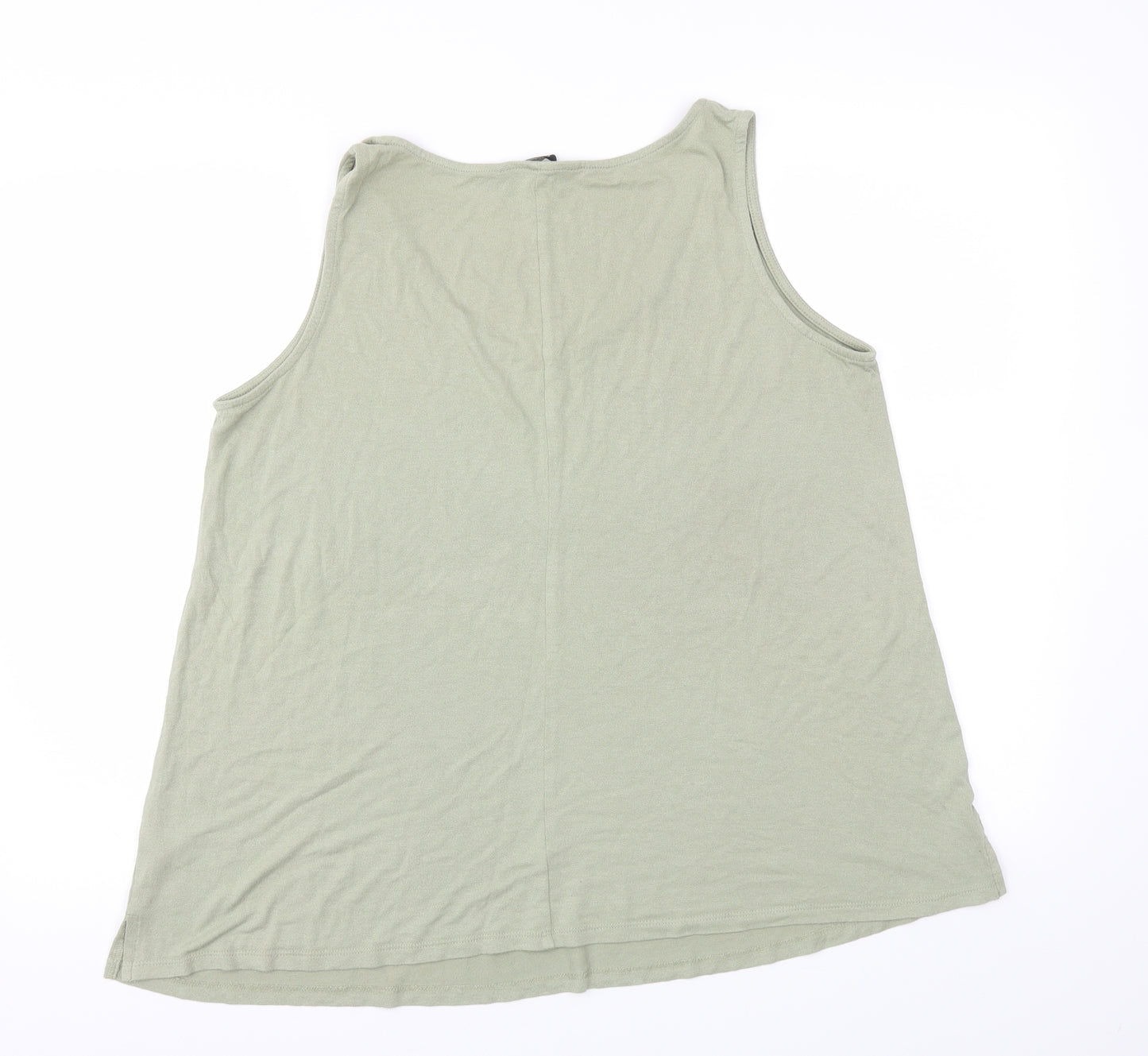 George Womens Green Houndstooth  Basic T-Shirt Size 14