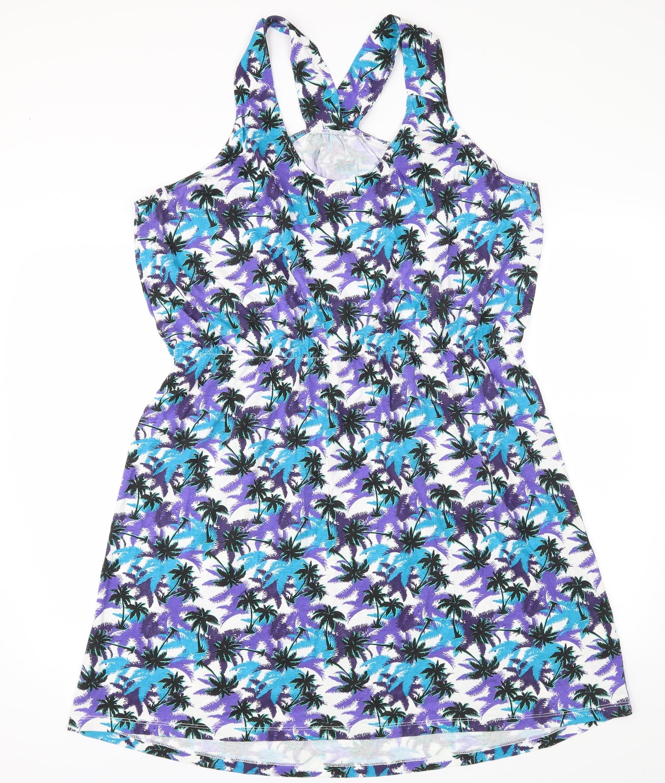 Preworn Womens Blue Floral  Fit & Flare  Size 22