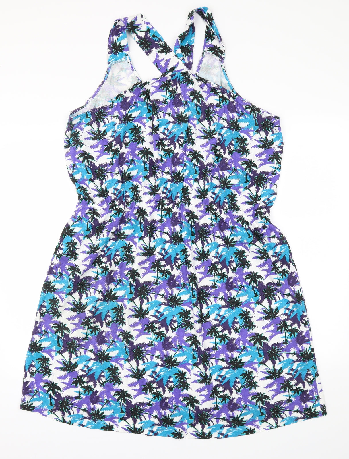 Preworn Womens Blue Floral  Fit & Flare  Size 22