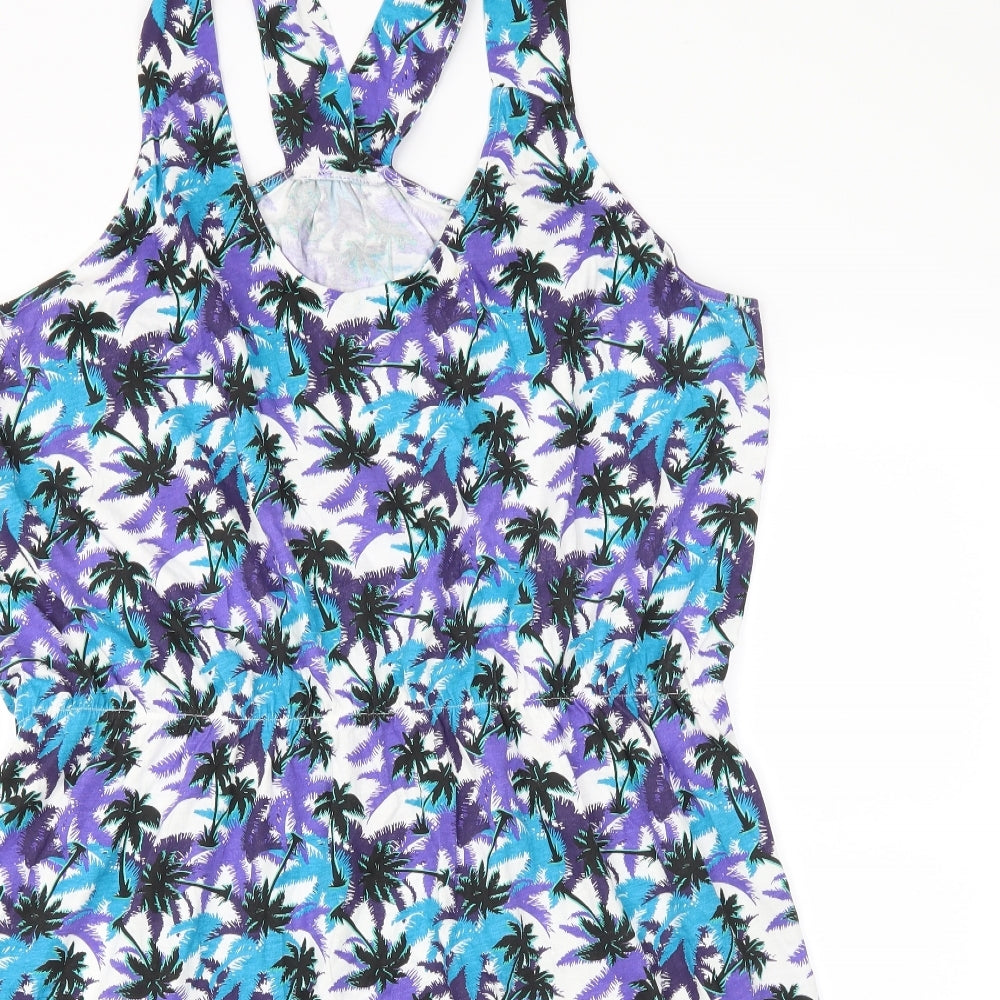 Preworn Womens Blue Floral  Fit & Flare  Size 22