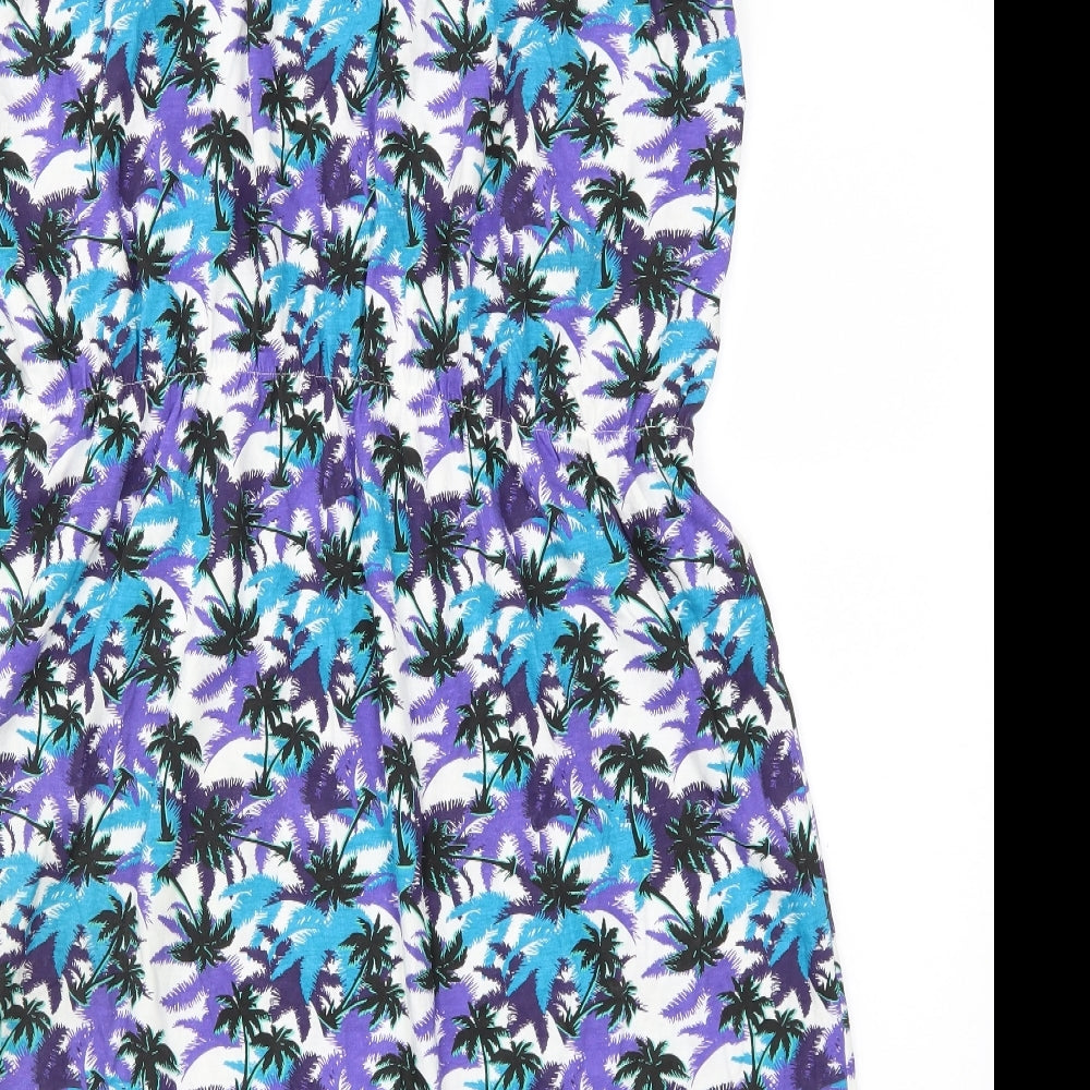 Preworn Womens Blue Floral  Fit & Flare  Size 22