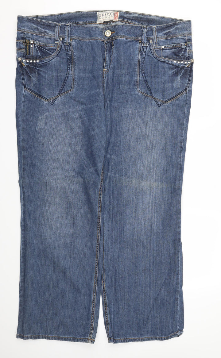 YEYES Womens Blue Straight Jeans Size 46 L32 in