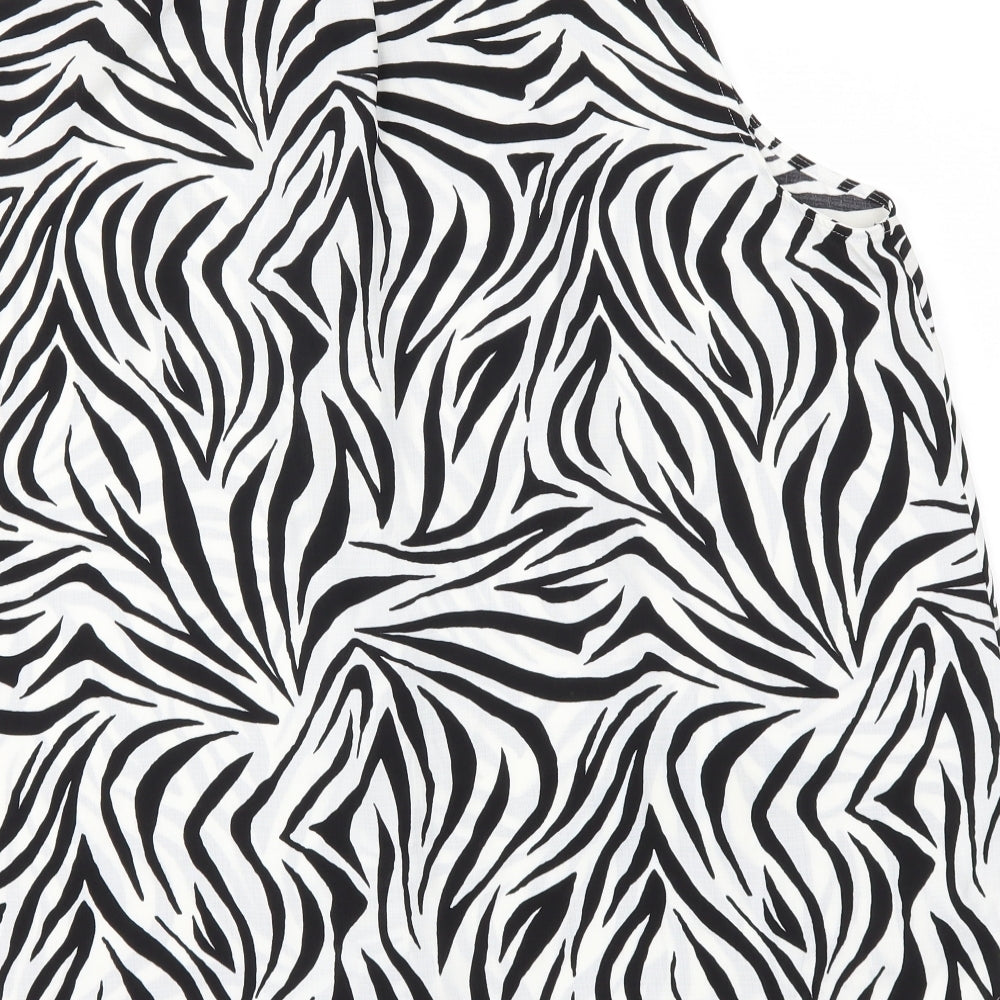 George Womens White Animal Print  Basic Button-Up Size 24