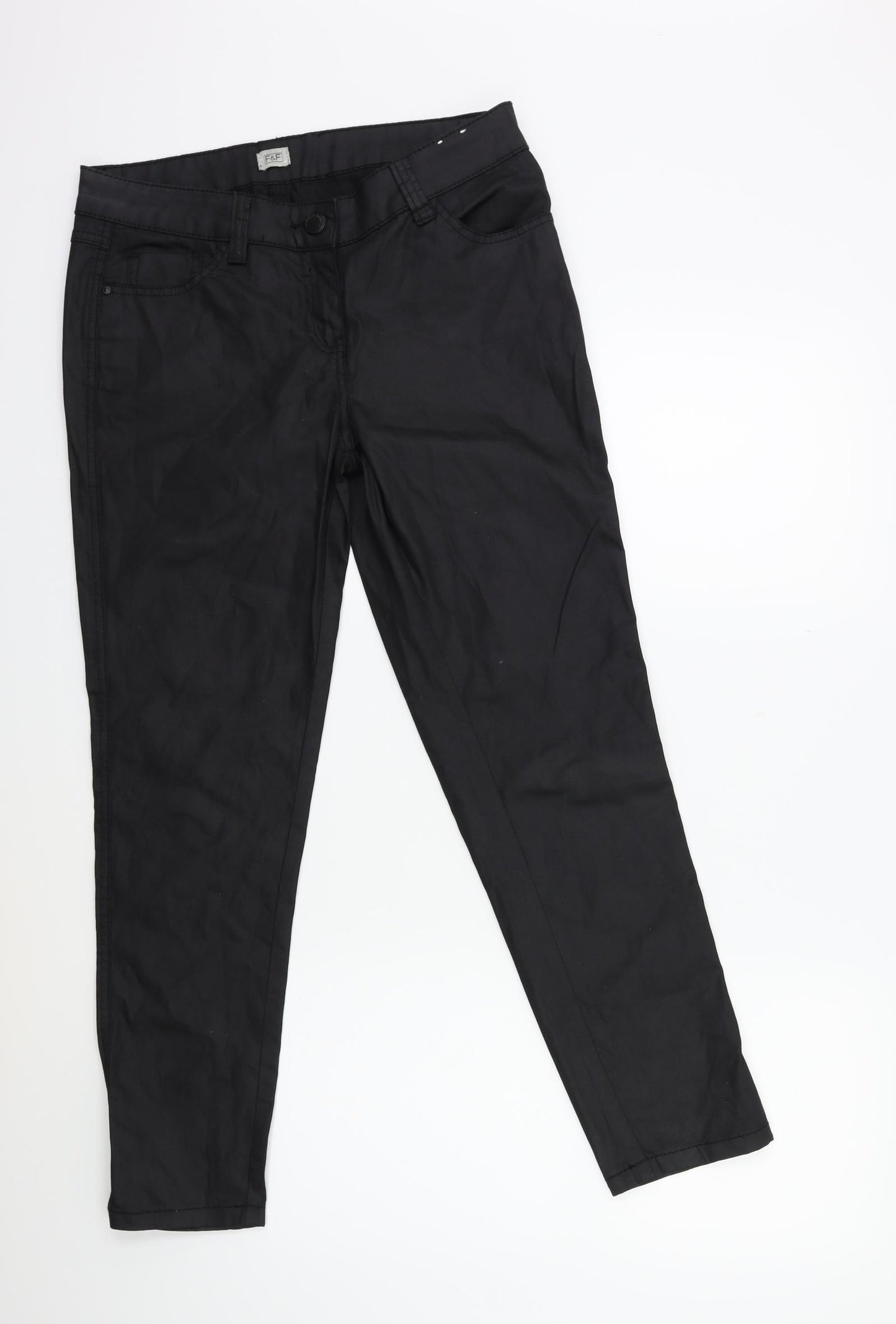 F&F Womens Black   Trousers  Size 12 L28 in