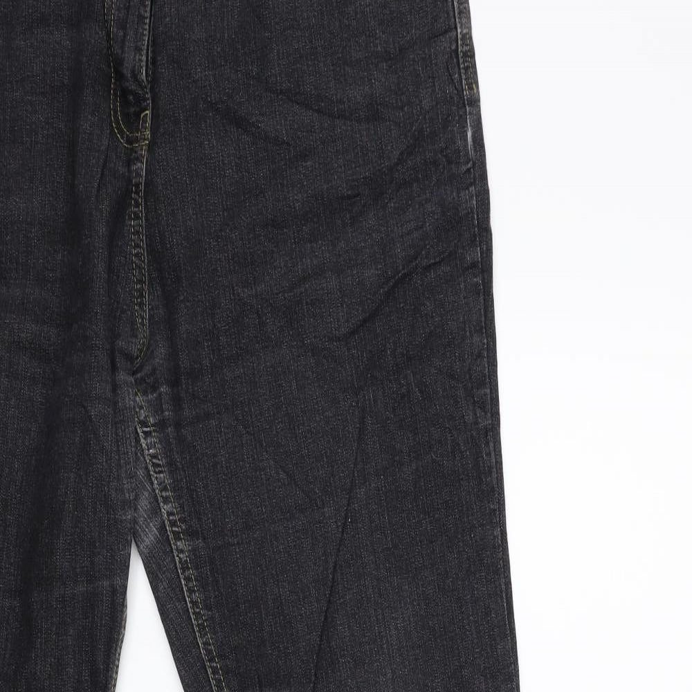 Marks and Spencer Womens Black  Denim Straight Jeans Size 14 L30 in