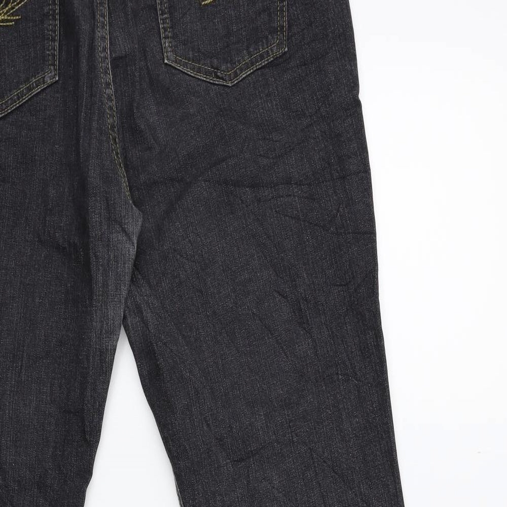 Marks and Spencer Womens Black  Denim Straight Jeans Size 14 L30 in