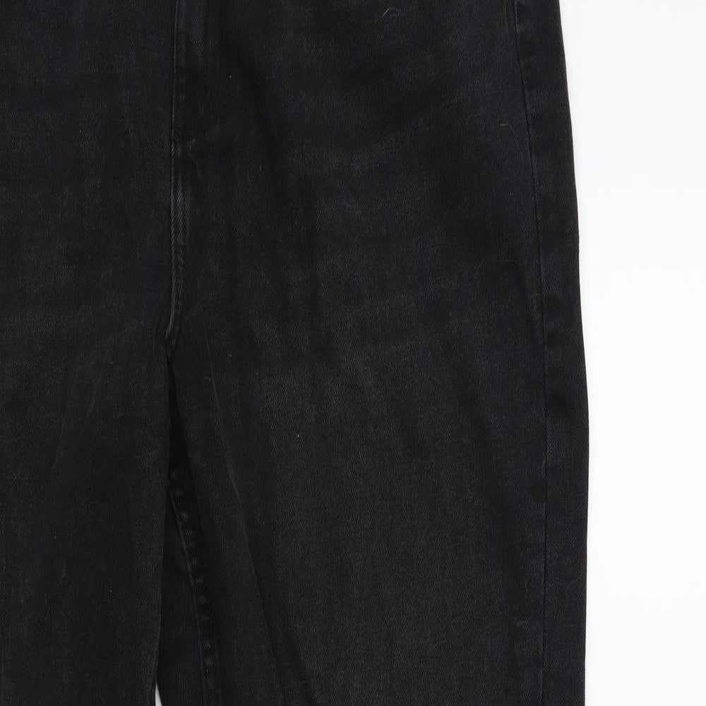 Denim & Co. Womens Black  Denim Mom Jeans Size 16 L28 in