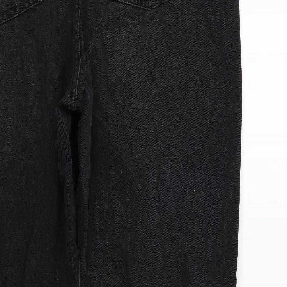 Denim & Co. Womens Black  Denim Mom Jeans Size 16 L28 in