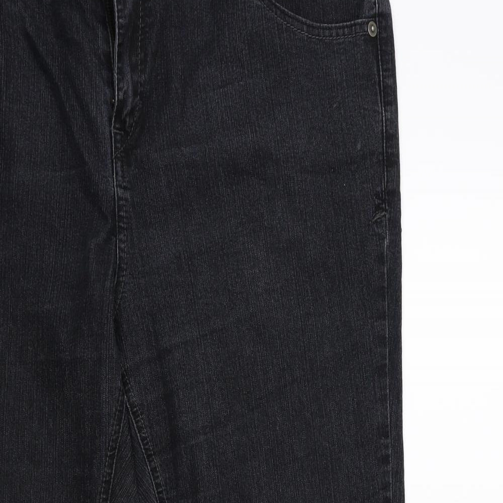 F&F Womens Black  Denim Flared Jeans Size 18 L29 in