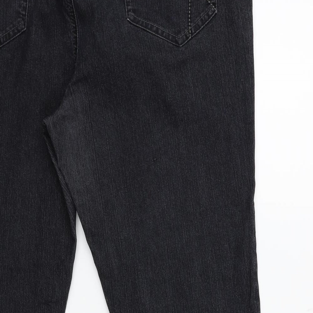 F&F Womens Black  Denim Flared Jeans Size 18 L29 in