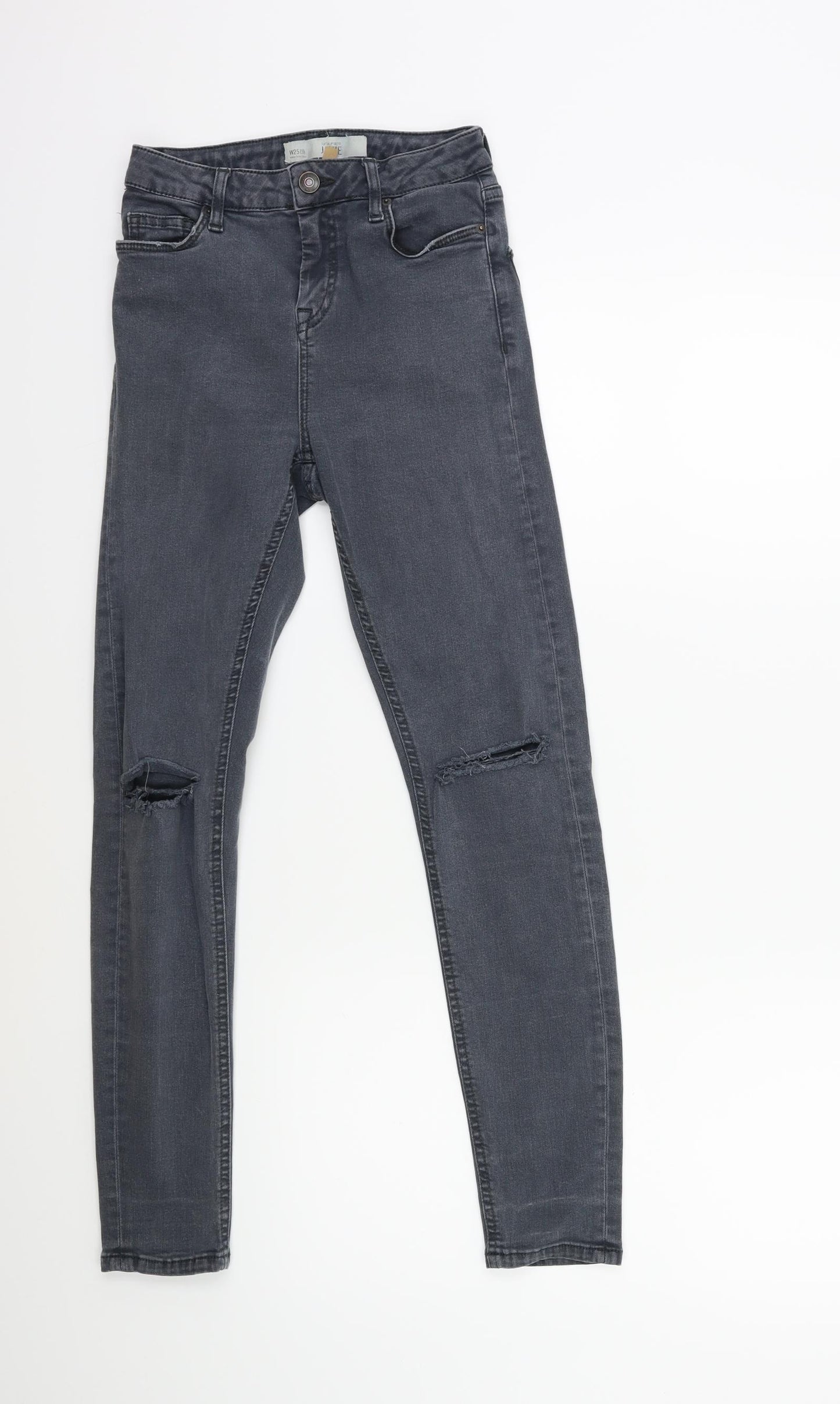 Topshop Womens Grey  Denim Skinny Jeans Size 25 in L30 in