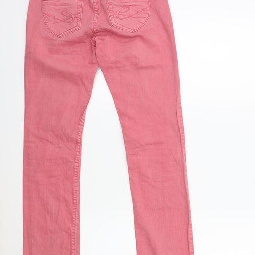 EDC Womens Pink  Denim Straight Jeans Size 30 in L26 in