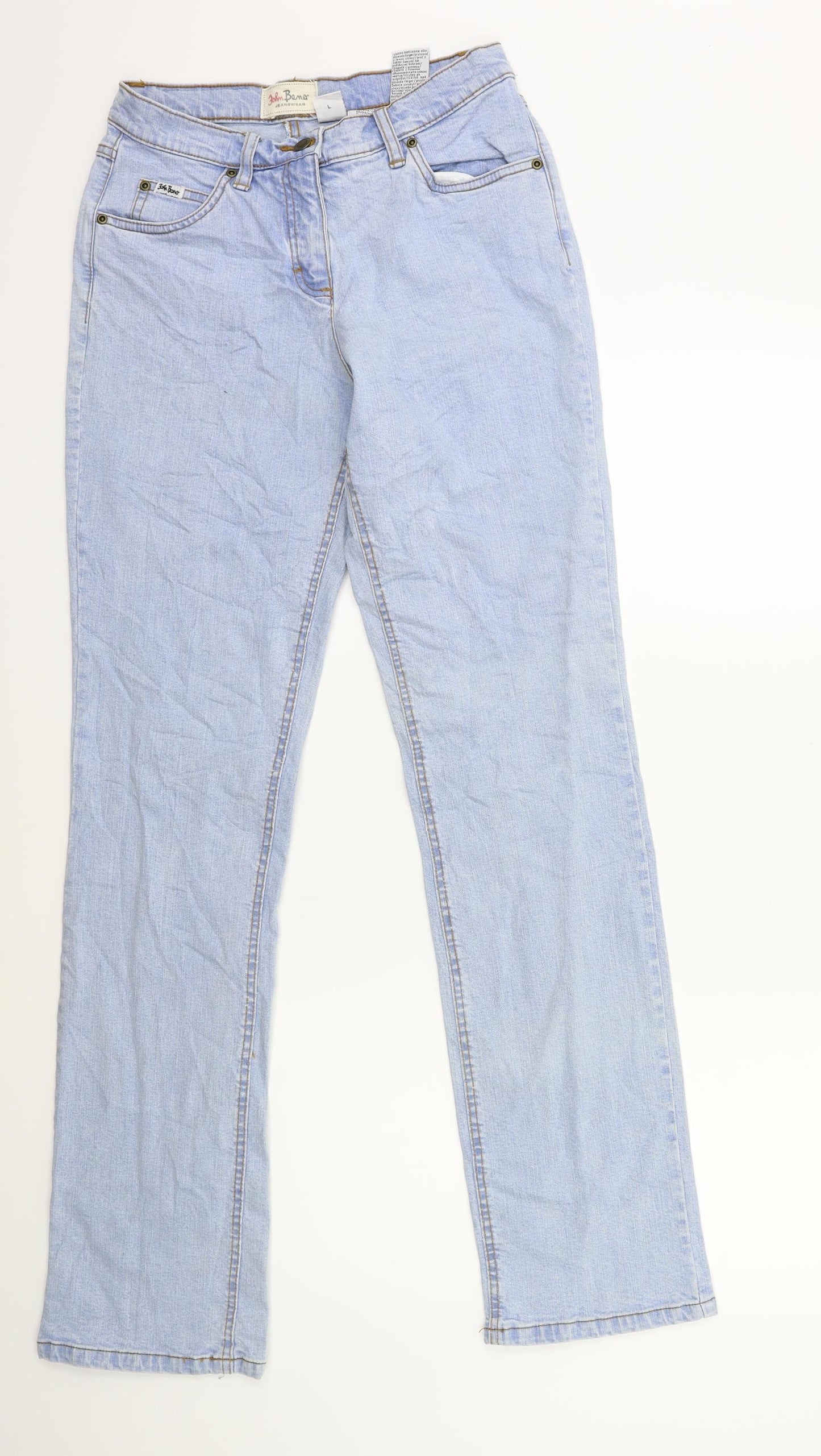 John Baner Womens Blue  Denim Straight Jeans Size 10 L32 in