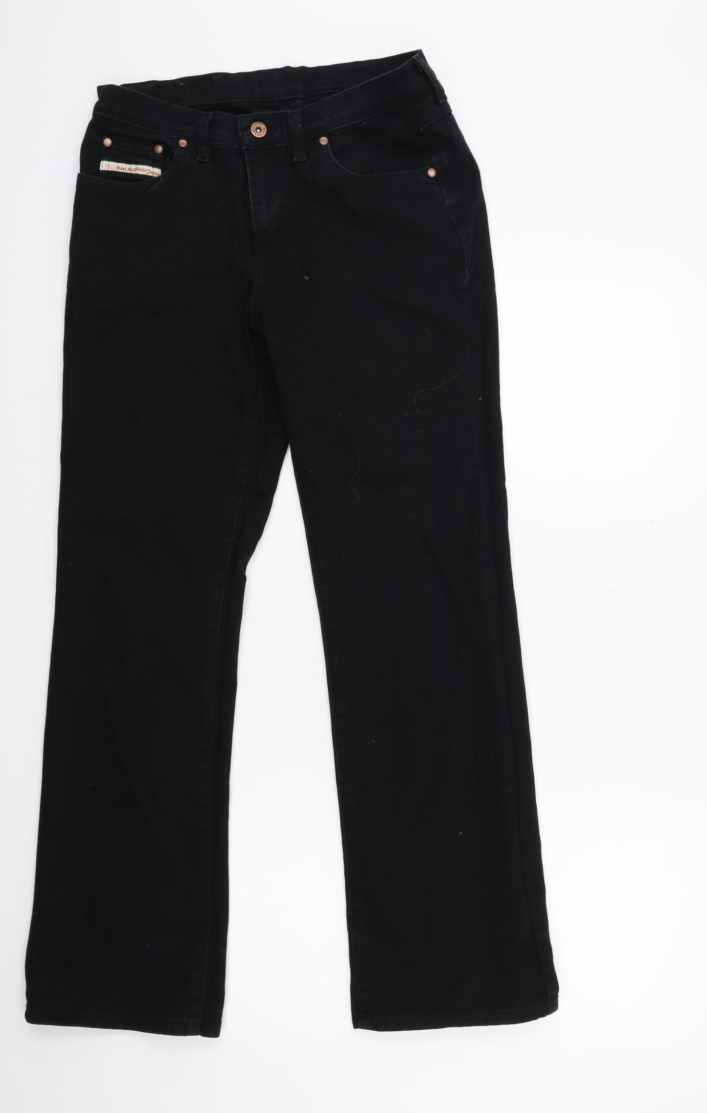 NEXT Womens Black  Denim Straight Jeans Size 12 L30 in