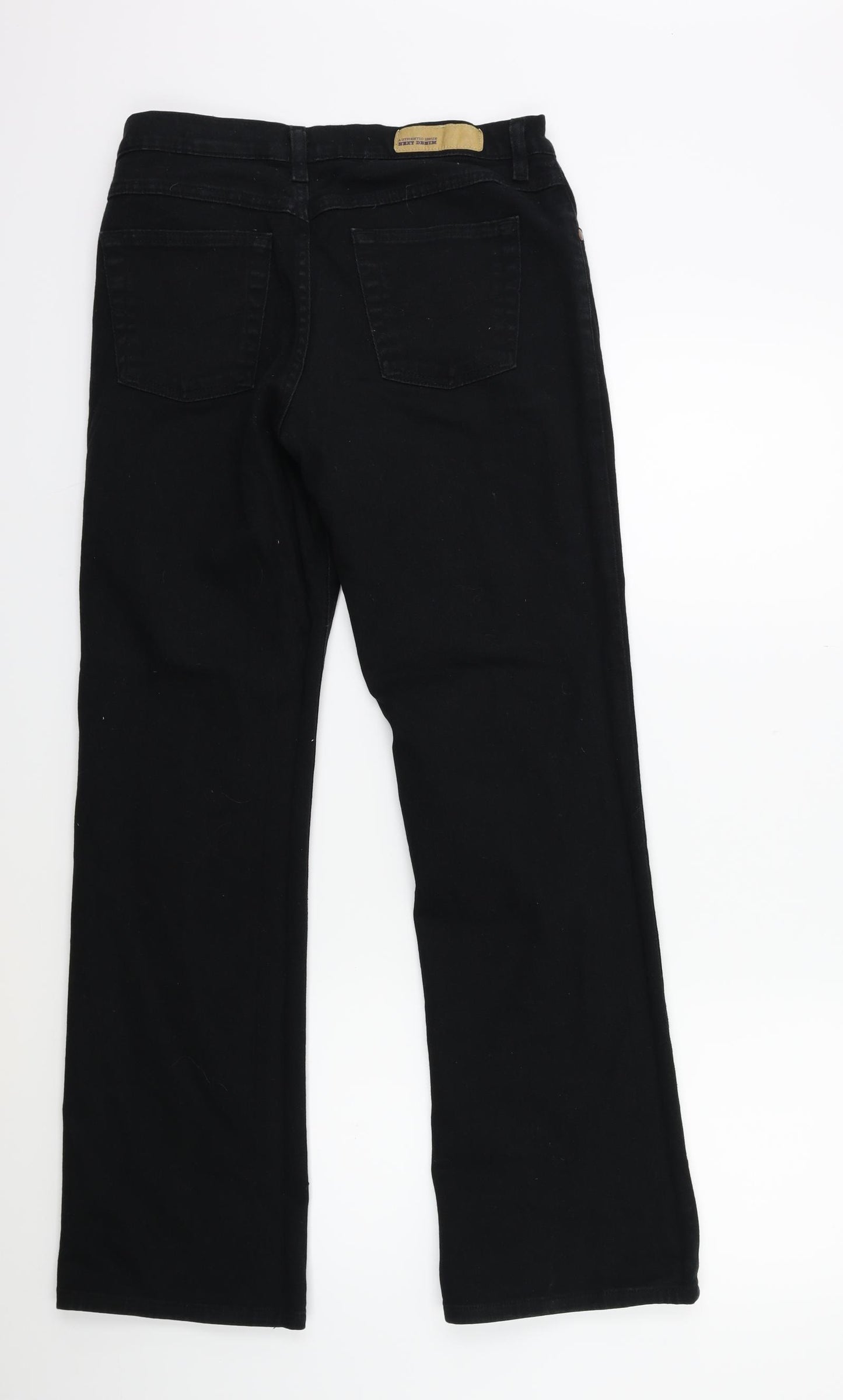 NEXT Womens Black  Denim Straight Jeans Size 12 L30 in