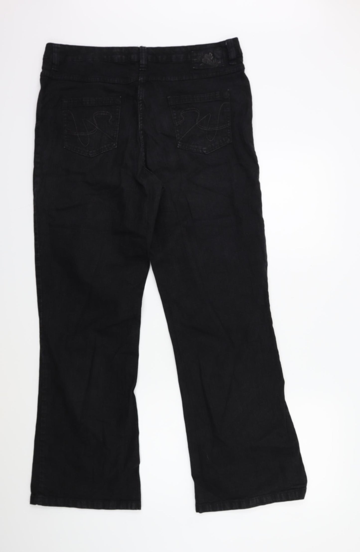 TU Womens Black  Denim Flared Jeans Size 16 L30 in