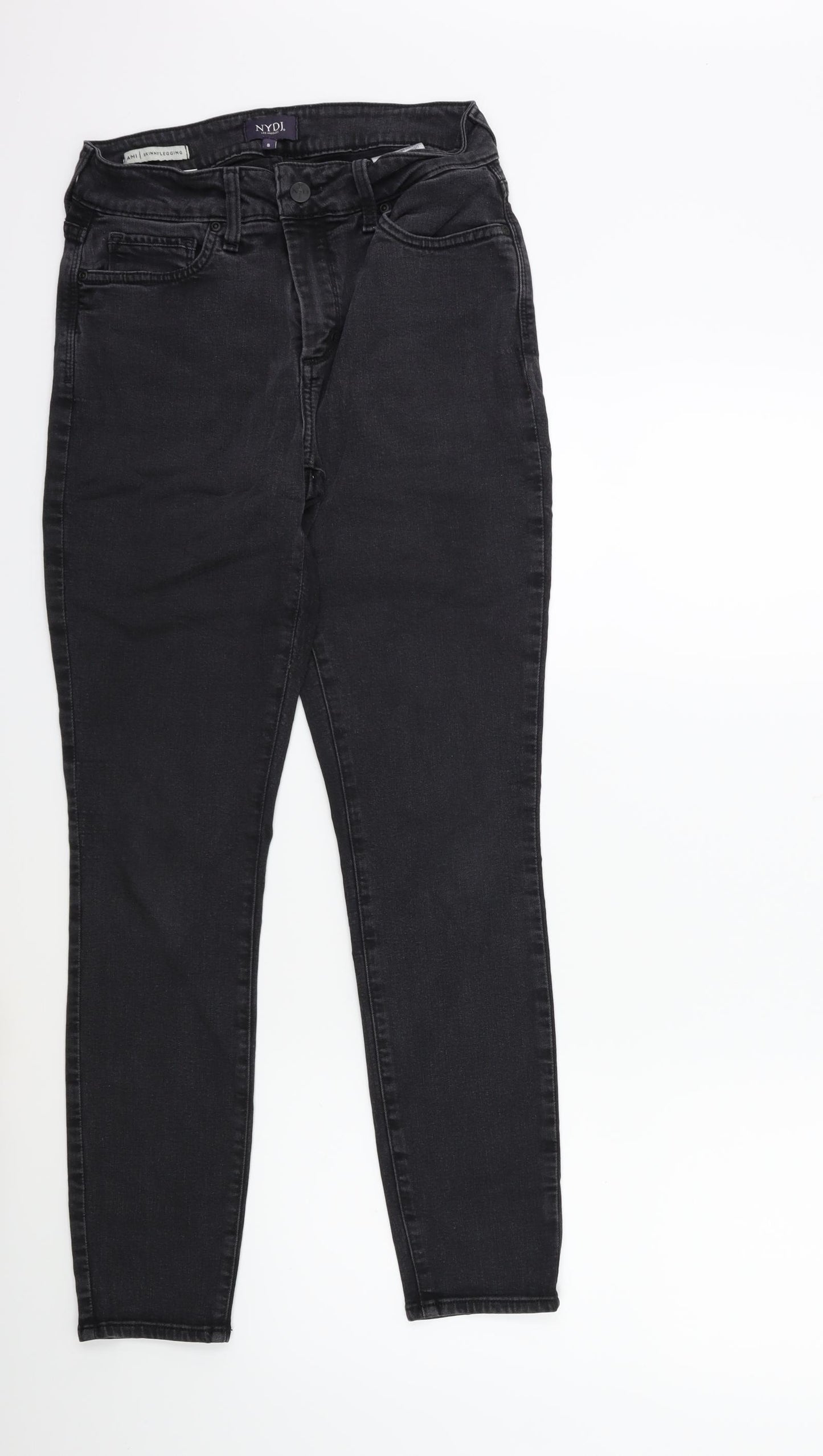 NYDJ Womens Black  Denim Skinny Jeans Size 8 L28 in