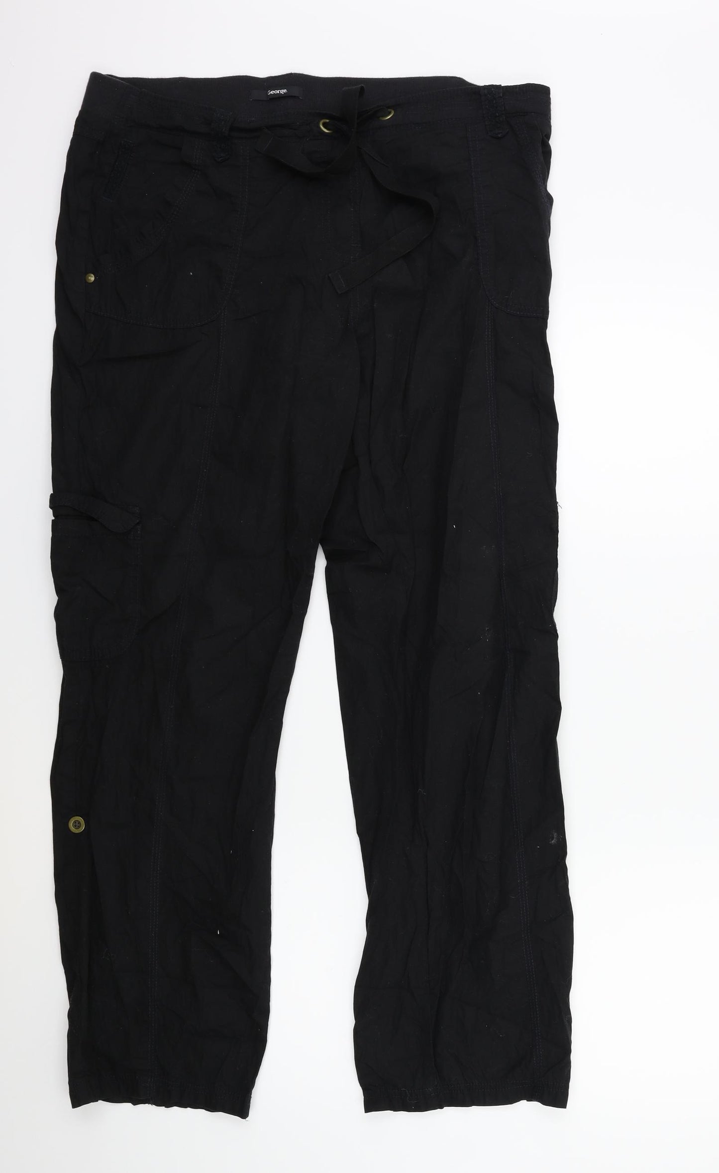 George Womens Black   Cargo Trousers Size 16 L29 in