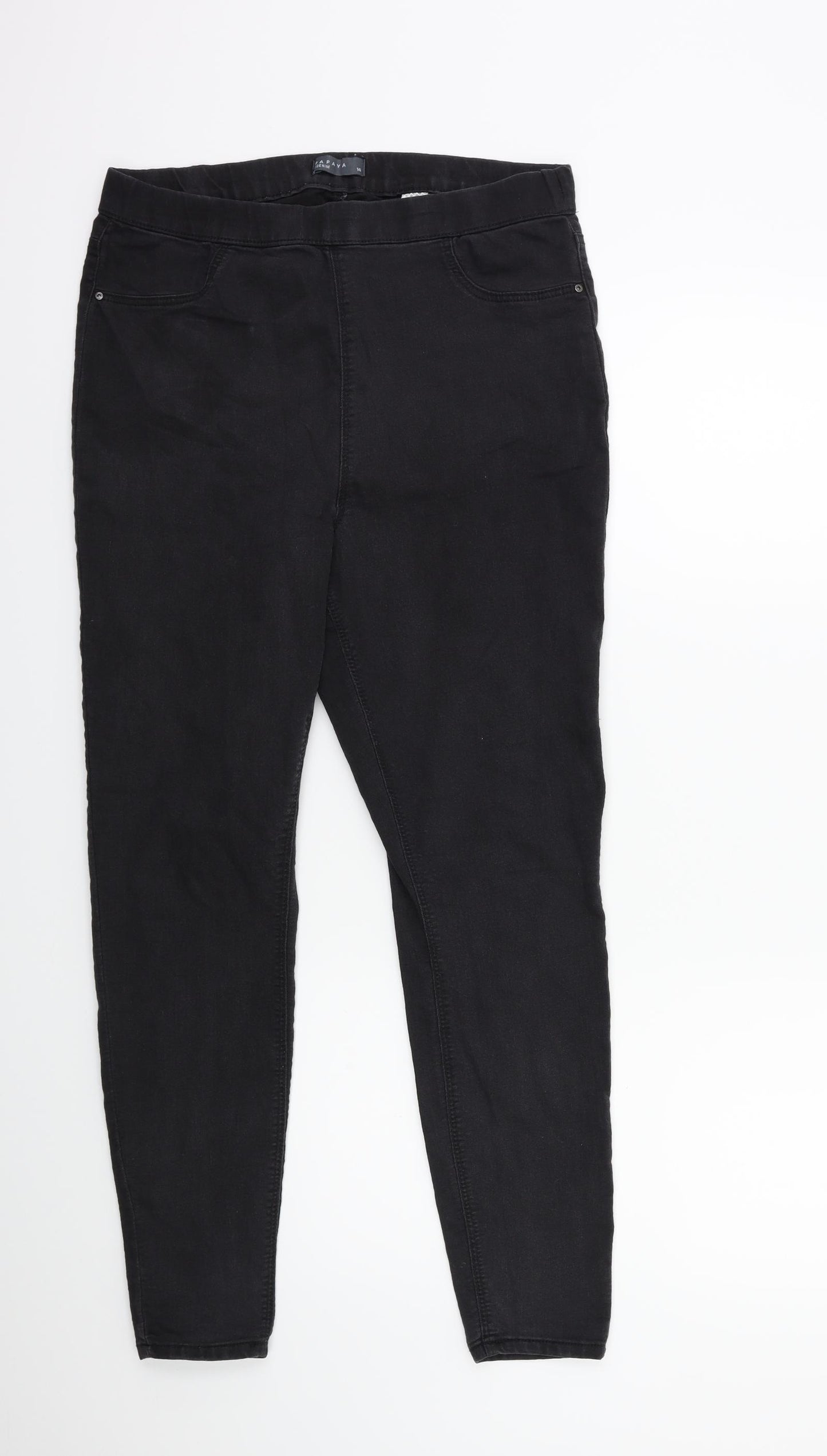 Papaya Womens Black  Denim Jegging Jeans Size 14 L27 in