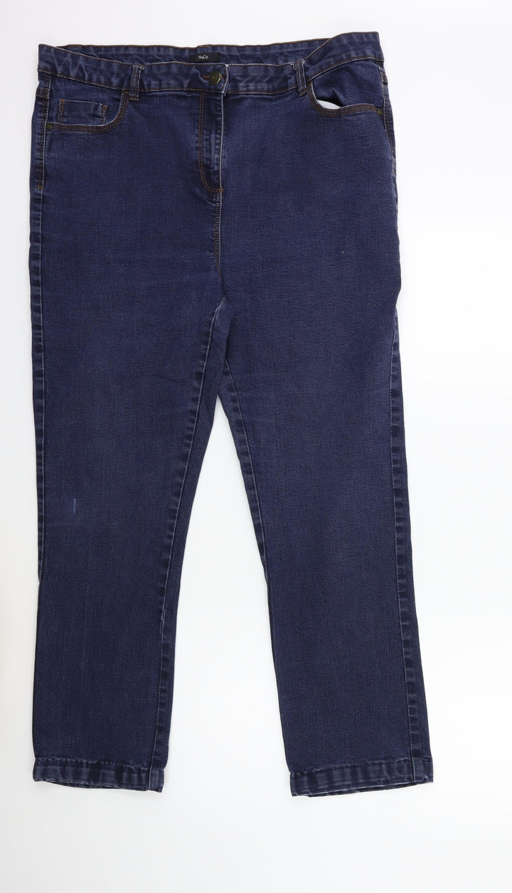M&Co Womens Blue Denim Skinny Jeans Size 36 in L27 in