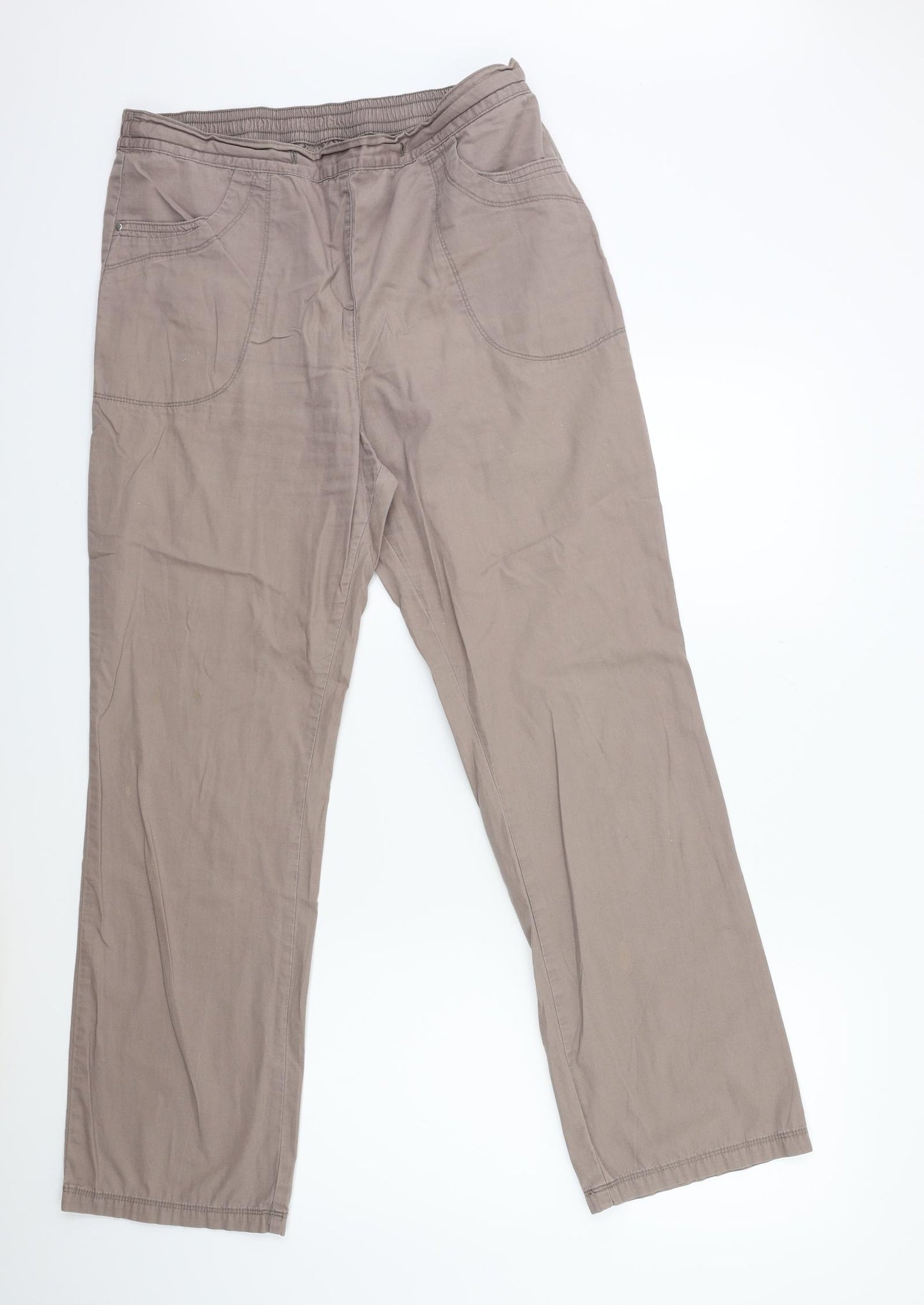 Marks and Spencer Womens Brown   Cargo Trousers Size 14 L30 in