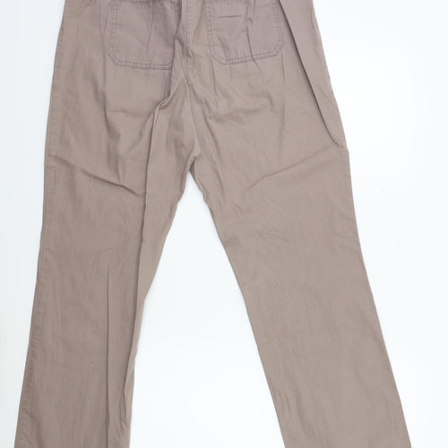 Marks and Spencer Womens Brown   Cargo Trousers Size 14 L30 in