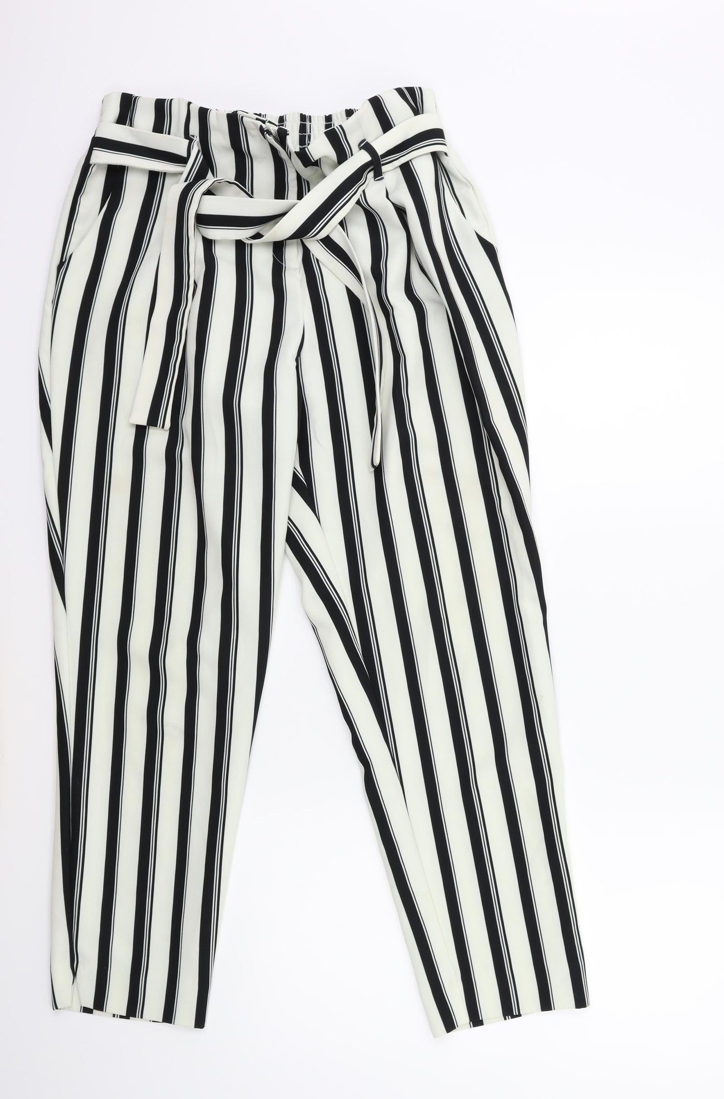 River Island Womens Beige Striped  Trousers  Size 14 L27 in
