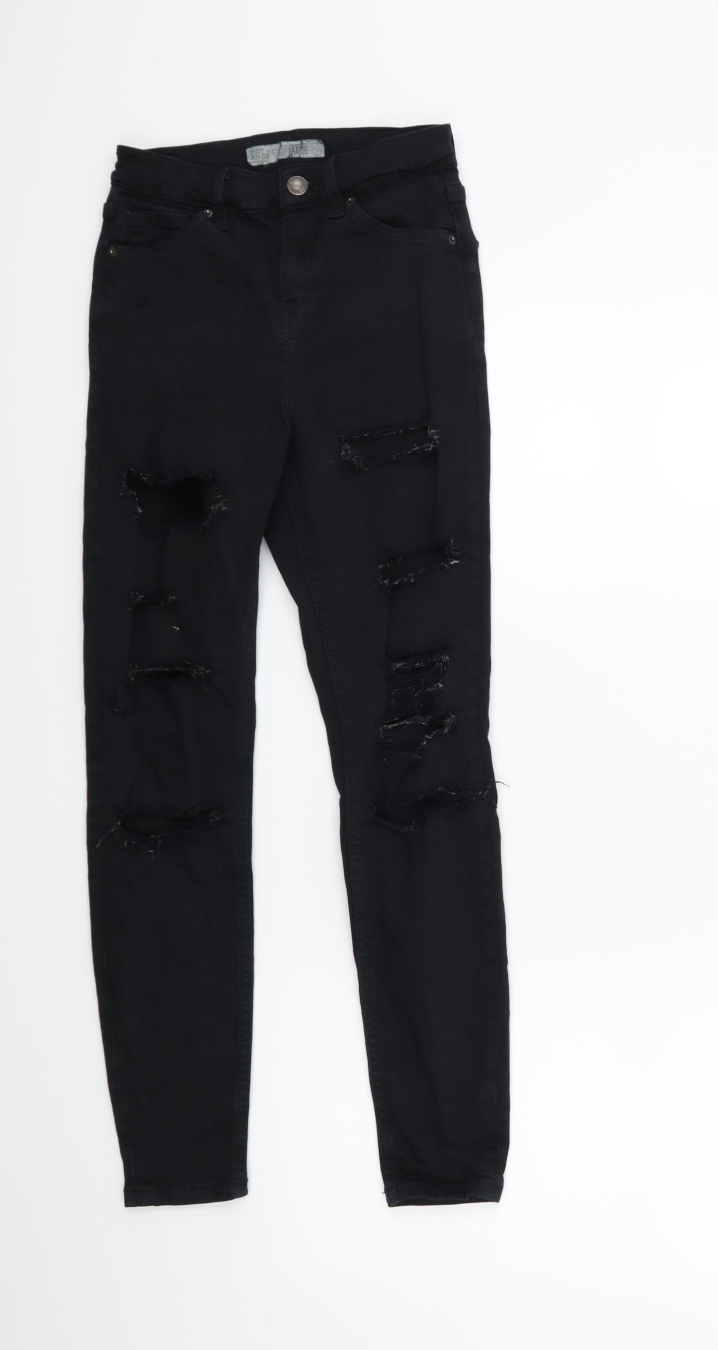 Topshop Womens Black  Denim Skinny Jeans Size 26 in L28 in