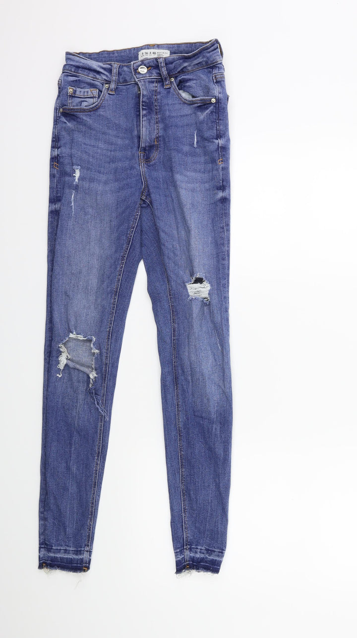 Denim & Co. Womens Blue Denim Skinny Jeans Size 8 L28 in