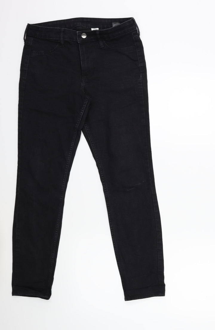 H&M Womens Black  Denim Skinny Jeans Size 28 in L27 in