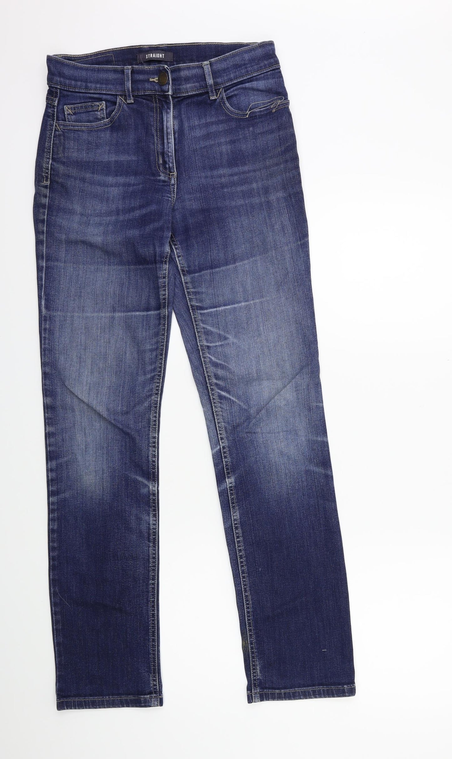 Marks and Spencer Womens Blue  Denim Straight Jeans Size 10 L30 in