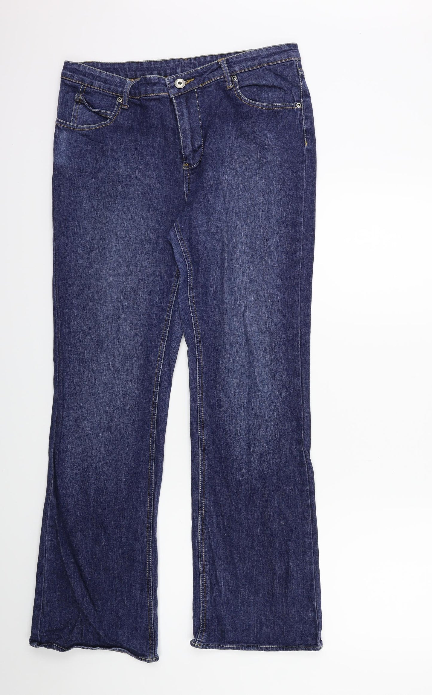 Papaya Womens Blue  Denim Flared Jeans Size 14 L30 in