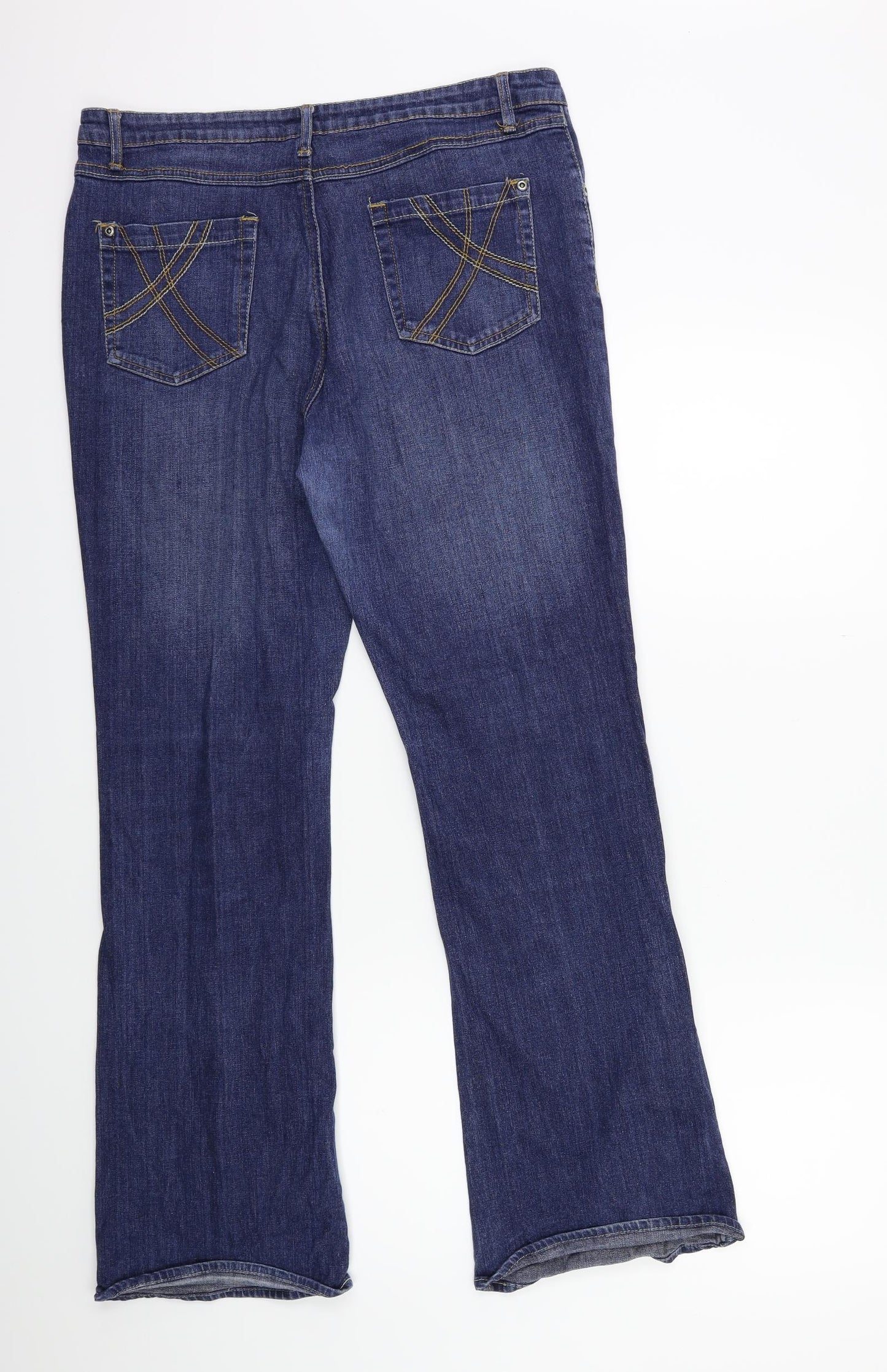 Papaya Womens Blue  Denim Flared Jeans Size 14 L30 in