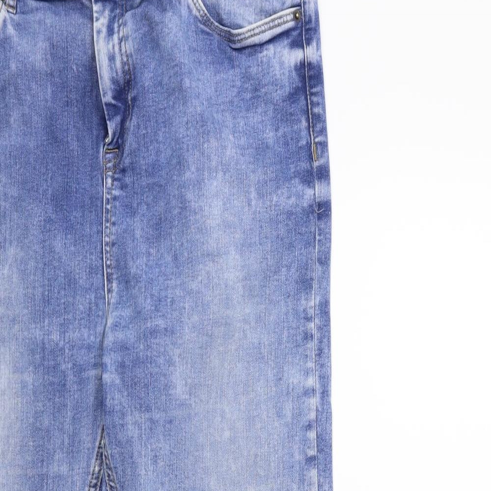 Topshop Womens Blue  Denim Skinny Jeans Size 34 in L30 in - Acid wash