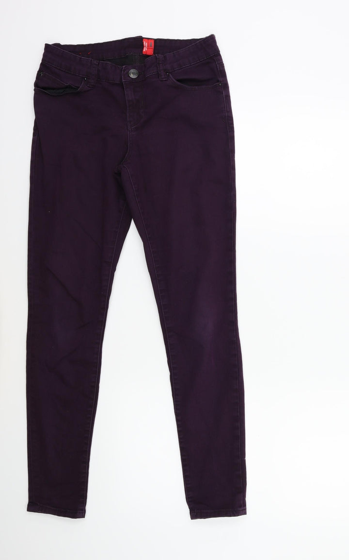 yesyes Womens Purple  Denim Skinny Jeans Size 12 L28 in