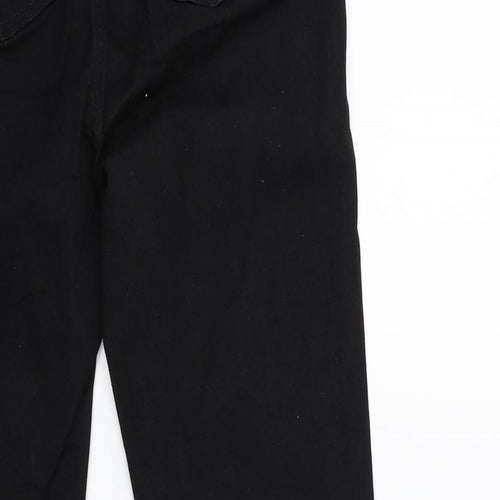 Preworn Womens Black  Denim Straight Jeans Size 26 in L25 in