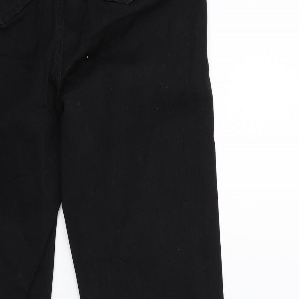 Preworn Womens Black  Denim Straight Jeans Size 26 in L25 in