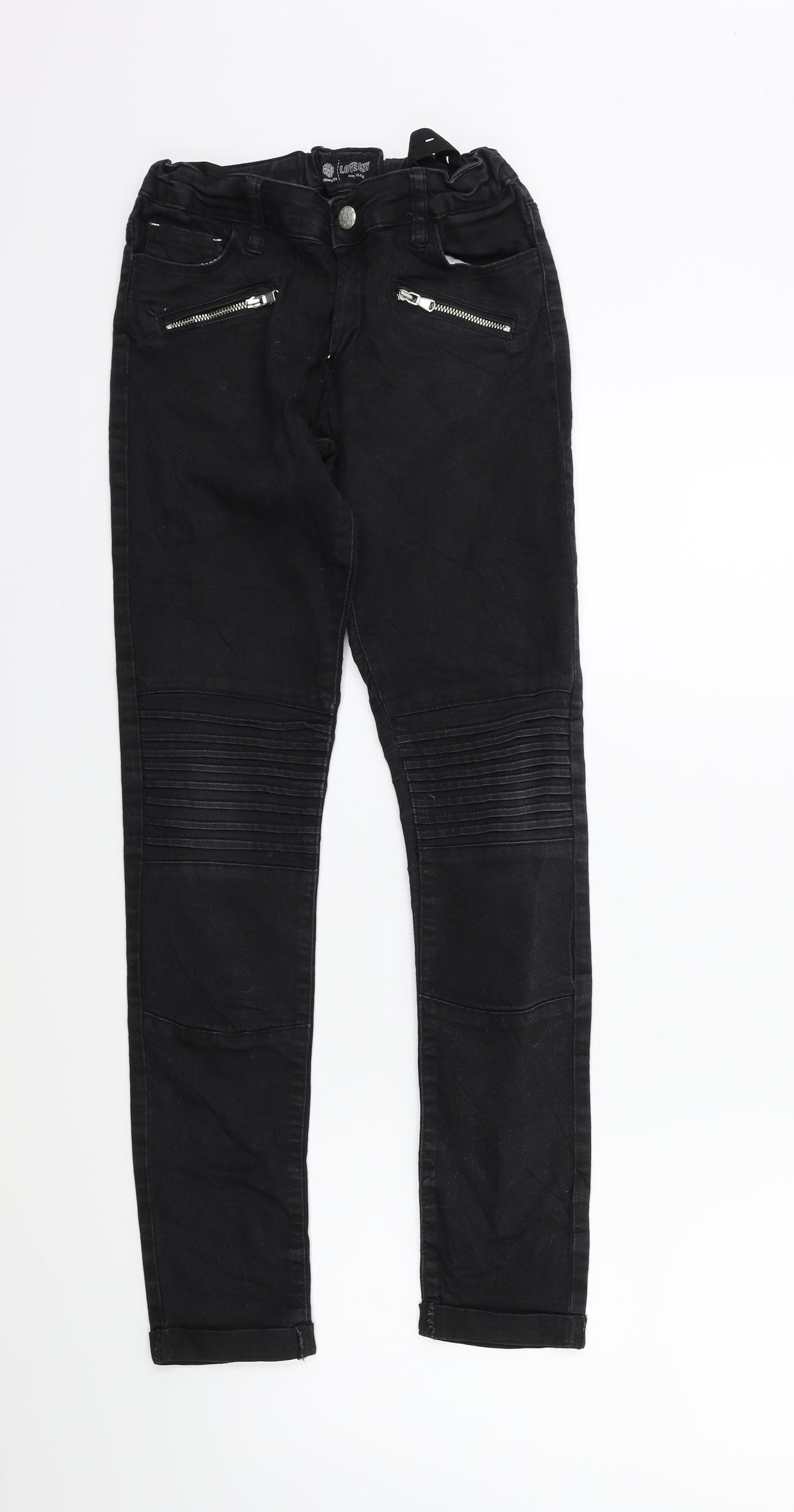 love cny Girls Black  Denim Skinny Jeans Size 14 Years