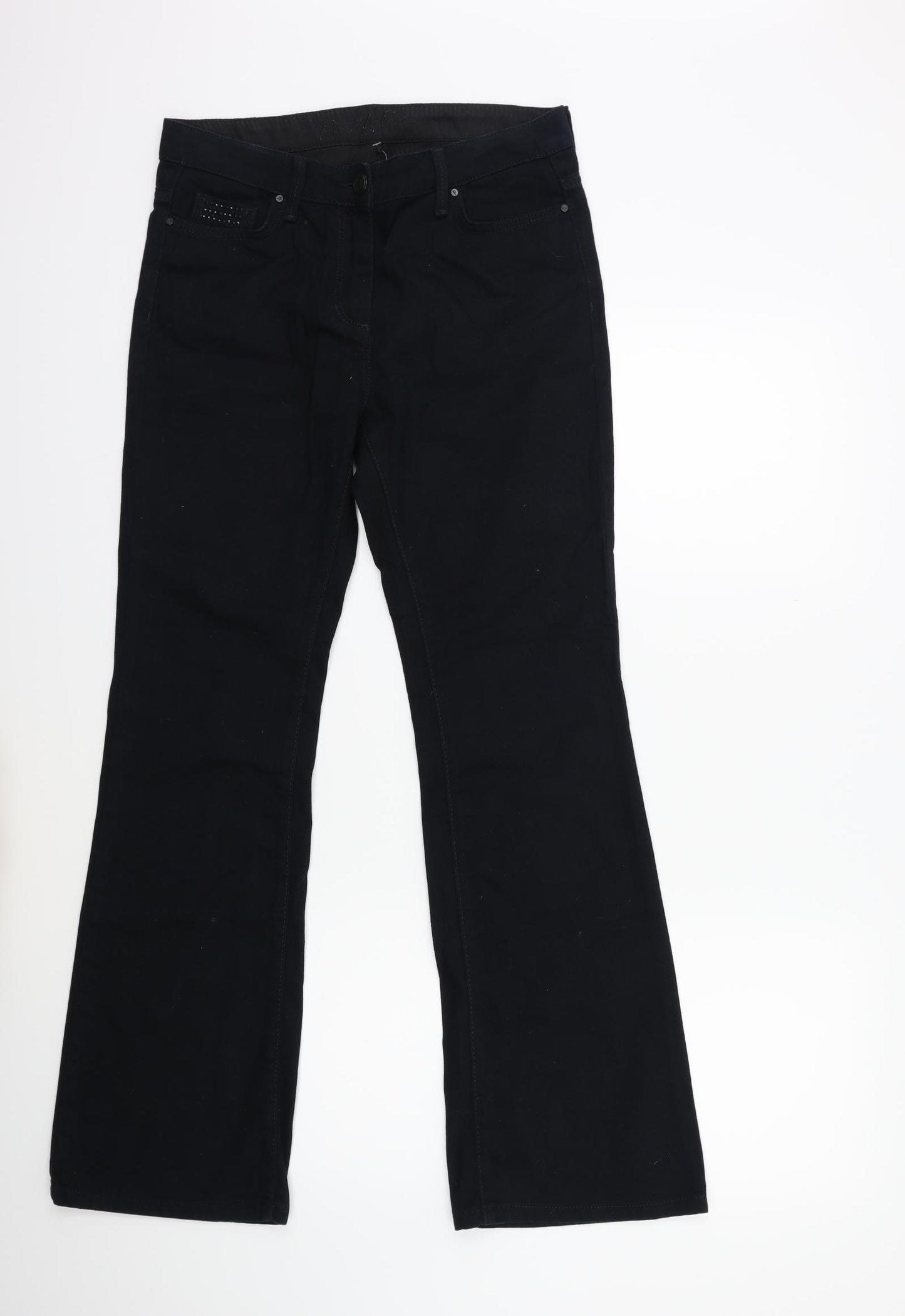 Marks and Spencer Womens Black  Denim Flared Jeans Size 10 L30 in
