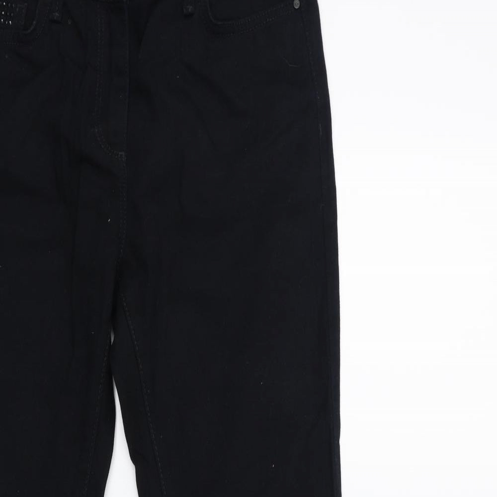 Marks and Spencer Womens Black  Denim Flared Jeans Size 10 L30 in