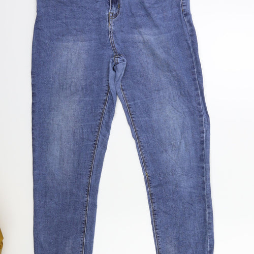 SHINY DESIGN Womens Blue  Denim Straight Jeans Size 14 L27 in