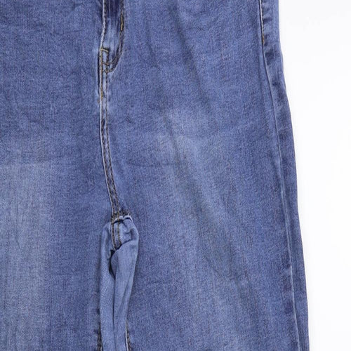 SHINY DESIGN Womens Blue  Denim Straight Jeans Size 14 L27 in