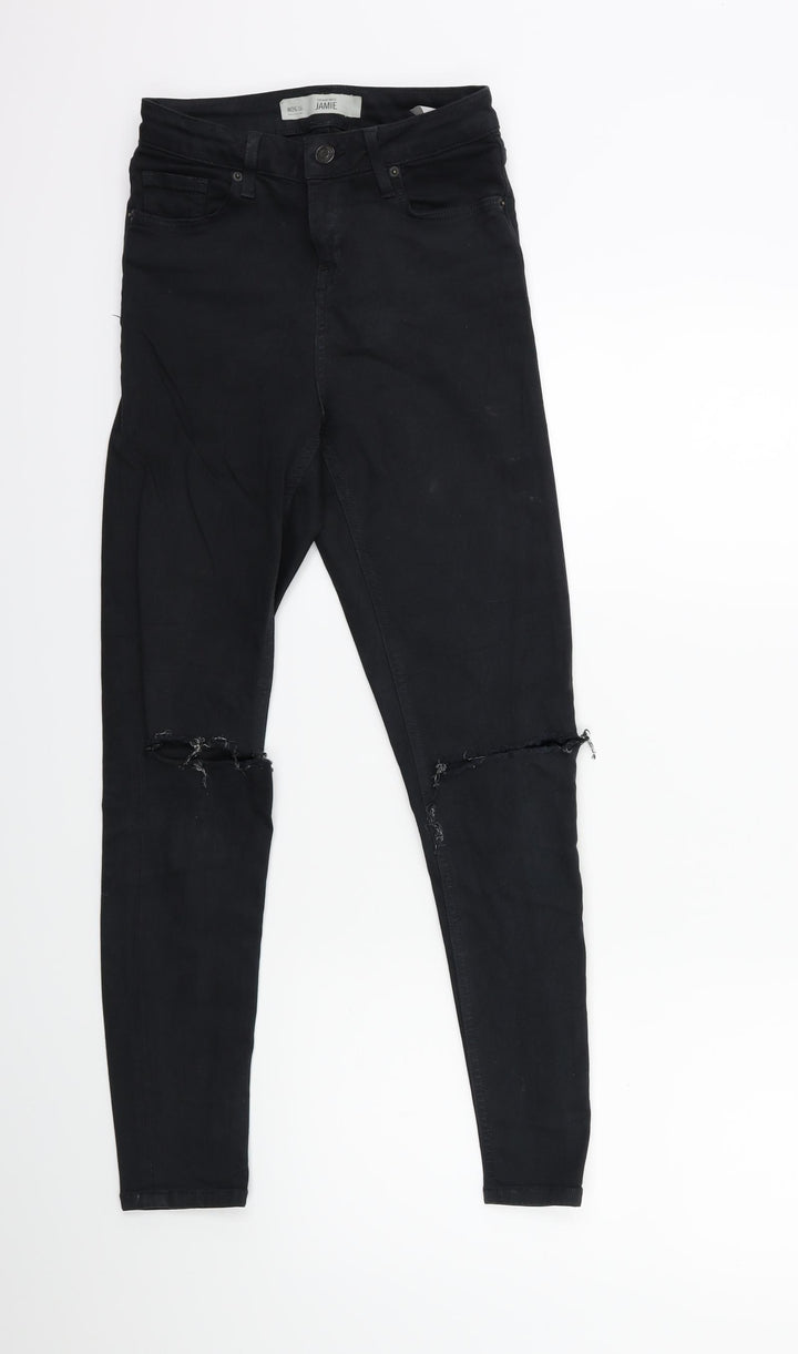 Topshop Womens Black Denim Skinny Jeans Size 26 in L30 in