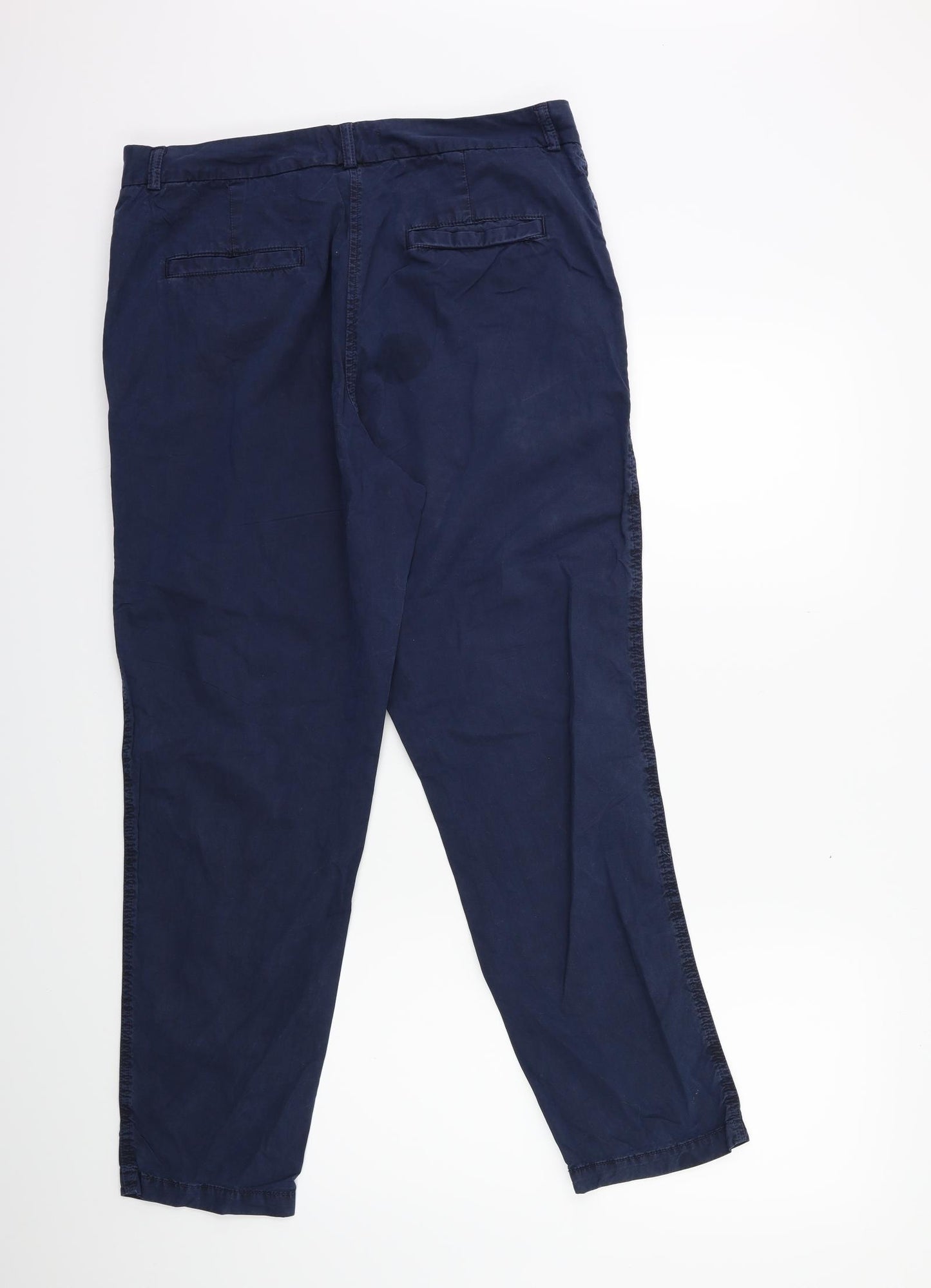 Marks and Spencer Womens Blue   Chino Trousers Size 14 L28 in
