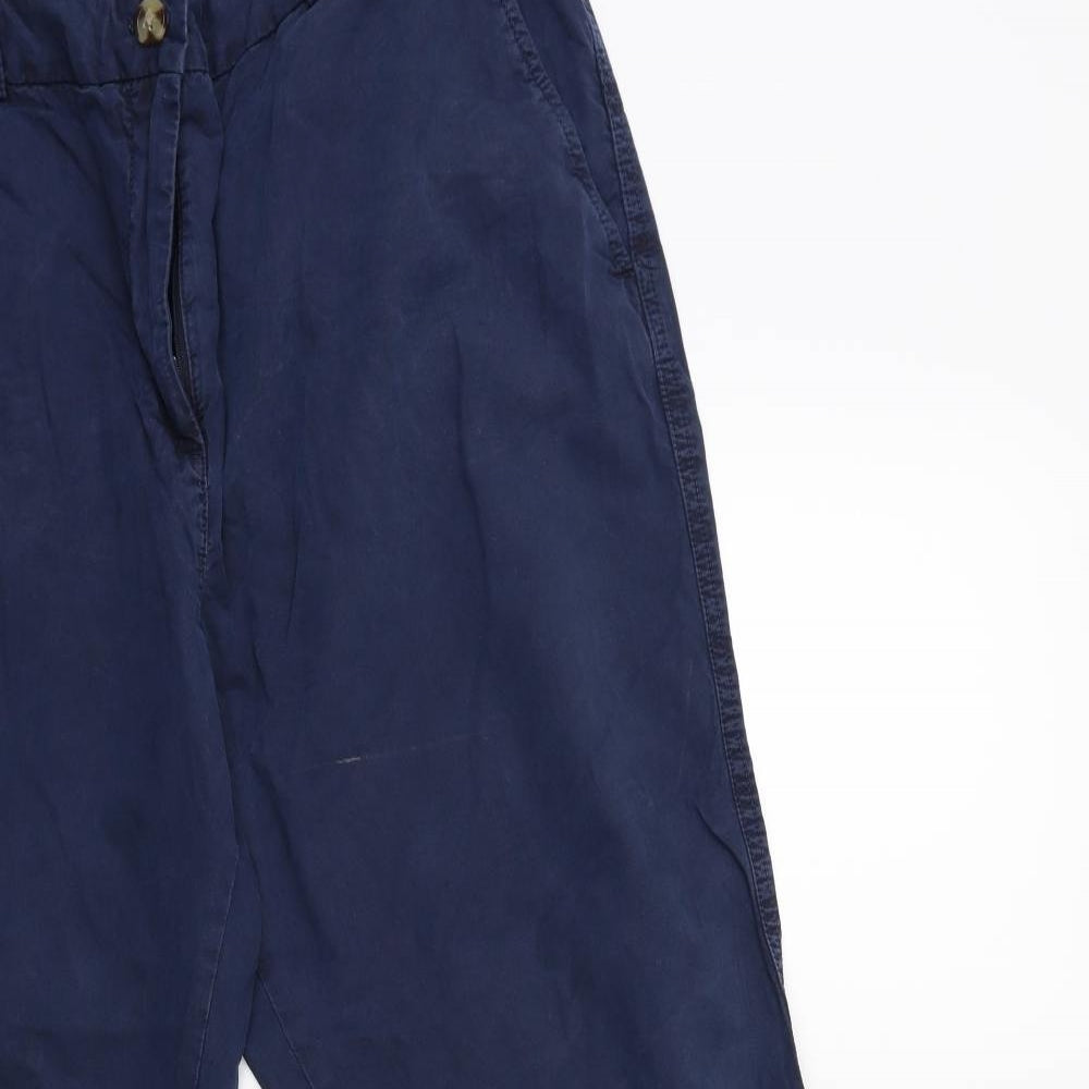 Marks and Spencer Womens Blue   Chino Trousers Size 14 L28 in